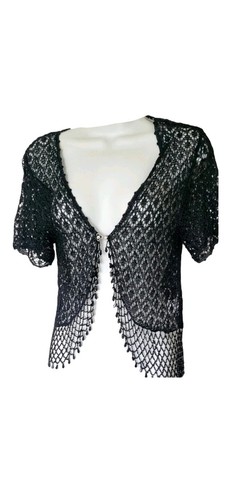 Vintage crochet beaded shrug - vintage,