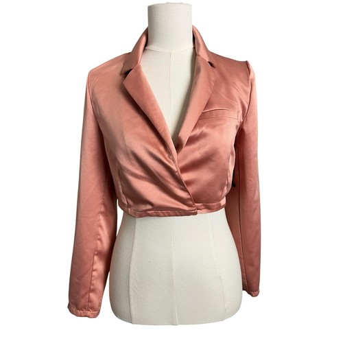 Iris satin cropped blazer - satin,