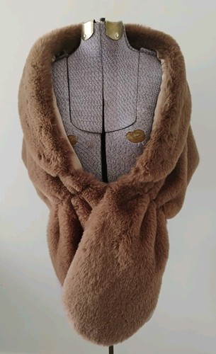 Vtg brown faux - brown, stole
