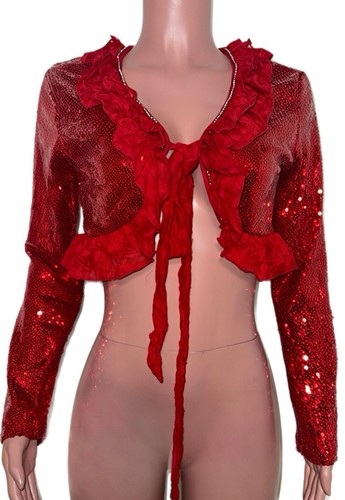 Y2k red sequin - y2k, rhinestone
