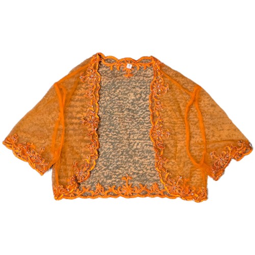 Kids orange beaded embroidered - orange,